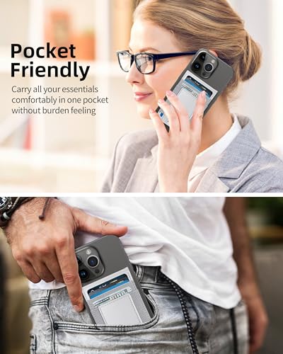 For Magsafe Wallet with Adjustable Stand, 10 Cards Holder, RFID Blocking | Strongest Magnetic Wallet for iPhone 17/16/15/14/13/12 Series, 4 Card Slots, ID Window, Vegan Leather, Gray - color: Light Gray