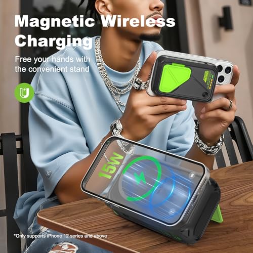 SEANCHEER P05 Portable Charger, Magnetic Power Bank Small PowerBank - color: Black2W