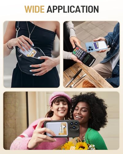Senose Cell Phone Wallet, Leather Credit Card Holder for Phone Case | 3 Pockets Sticky Wallet Back of phone, Phone Card Holder Stick On Compatible for iPhone, Android, Samsung-White Purple - color: Wihte Purple