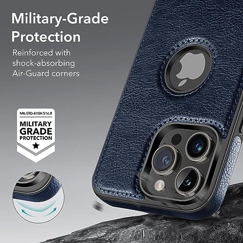 WTCASE Magnetic for iPhone 15 Pro Max Leather Case,Built-in Invisible Stand [Compatible with Magsafe] Protective Slim Kickstand Phone Cover Compatible with iPhone 15 Pro Max (2023) 6.7" (Blue) - color: Blue, size: iPhone 15 Pro Max-6.7"