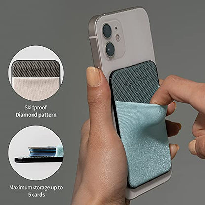 Sinjimoru for MagSafe Wallet Stretchy Lycra Fabric 2600G Secure Magnetic Strength Minimalist Wallet Compatible with iPhone 16 15 14 13 12 MagSafe Case M-Basic Black | M-Basic, fits iPhone 16-12, 2600g magnetic strength, 5 cards storage, minimalist slim de