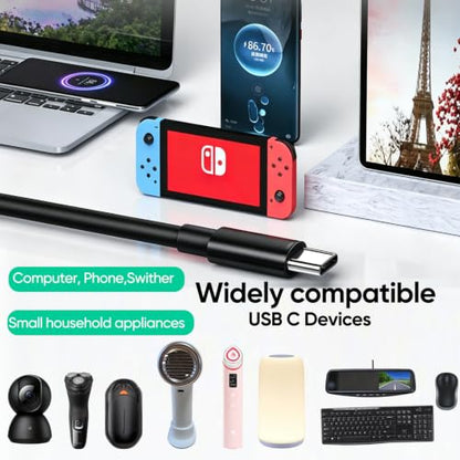 Short USB to USB C Cable 6 inch 20-Pack, Fast Charging Data Sync A to C - color: Black, size: 6Inches