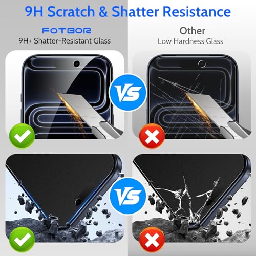 Fotbor [Ultra-Shield 26° True Privacy Screen Protector Compatible with iPhone 17 Pro, 2-Pack Elite Matte AG Etched Glass, 9H Anti-Shatter, with [Installation Master Kit] - size: iPhone 17 Pro-6.3 inch