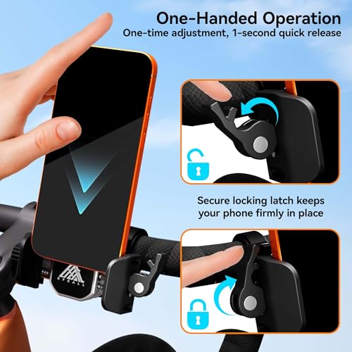 Motorcycle Bike Phone Holder with Vibration Dampener, Aluminum Alloy