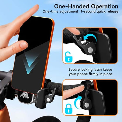 Motorcycle Bike Phone Holder with Vibration Dampener, Aluminum Alloy