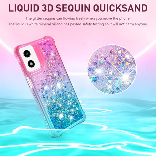 for Moto G Play 2024 Case with Screen Protector, Pink Blue - color: Pink and Blue