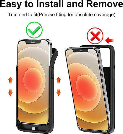 Battery Case for iPhone 12/12Pro, 10000mAh High Capacity Portable Protective Charging Case, Rechargeable Smart Extension Phone Charger - (6.1 inch) Black - size: For iPhone 12/12Pro battery case