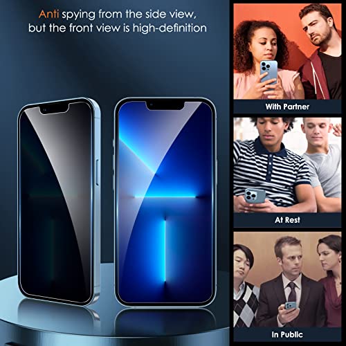 YMHML 3 Pack Privacy Screen Protector for iPhone 16e/14/13/13 Pro - size: iPhone 14/13/13 Pro/16e-6.1 Inch