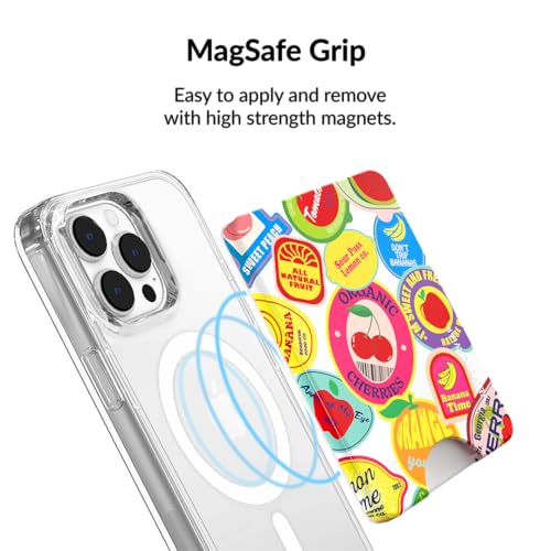 VELVET CAVIAR compatible with MagSafe Wallet - Magnetic Card Holder Wallet for iPhone 12/13/14/15 (Juicy Fruits) - color: Juicy Fruits