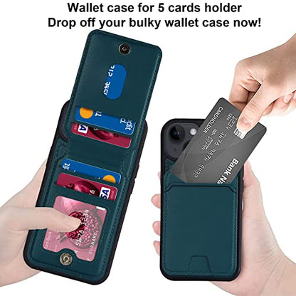 iCoverCase Wallet Case for iPhone 13 Pro Max/12 Pro Max Compatible with MagSafe, Magnetic Detachable Card Slots Holder PU Leather Kickstand Wireless Charging Case 6.7 Inch (Blackish Green) - color: Blackish Green