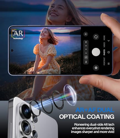 HelloDeere for Samsung Galaxy S26 Ultra Camera Lens Protector, Military-Grade 9H+ Tempered Glass with AR Optical Tech HD Anti-Glare Anti-Scratch Metal Individual Ring Easy Install Case Friendly,Silver - color: S26 Ultra (Silver)