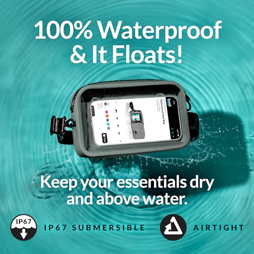 Booe Waterproof Belt Bag - Waterproof Fanny Pack - Storm Grey | 100% Waterproof Bag, IP67 Submersible, Airtight TRU Zip, Floats, Fits All Phones, Touchscreen-Friendly, Crossbody/Waist Pack - color: Storm Grey