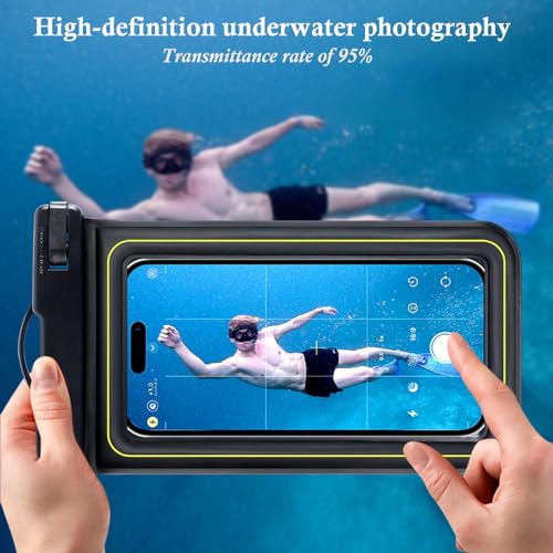 Waterproof Floating Phone Pouch, Universal IPX8 Waterproof Case for iPhone Samsung Galaxy Series, 6.9" Dry Bag with Lanyard for Beach Pool Water Play Swimming Cyan - color: Cyan