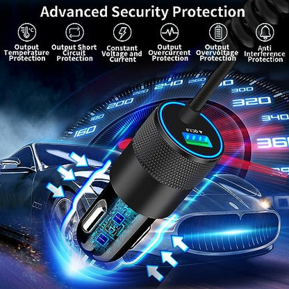 Apple MFi Certified iPhone Car Charger Fast Charging, 4.8A USB Car Charger - size: 6FT