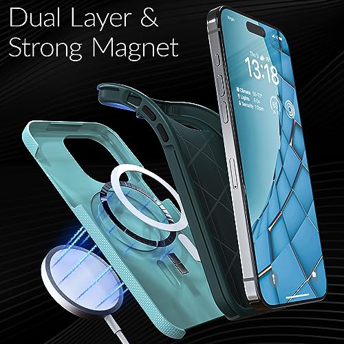 Crave Dual Guard for iPhone 15 Pro Max Case, Compatible with MagSafe Shockproof Protection Dual Layer Case for Apple iPhone 15 Pro Max (6.7") - Aqua - color: Aqua