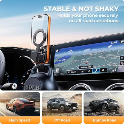 Car Phone Holder for Lexus RX RX350/RX350L/RX450h/RX450hL 2022 2021 2020 with 8-Inch Screen (Not for 12.3-Inch) 360° Rotation Magnetic Cell Phone Mount, Compatible with Magsafe, Black - size: Fit for 2020-2022 RX, 8-Inch