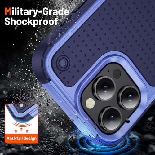 Designed for iPhone 16 Pro Max Case 2 in 1 Gift Militay Grade Drop Protective Rugged Heavy Duty Cover Shockproof Case for iPhone 16 Pro Max Phone Case for Women Men Boy Girl (Purple) - color: Purple