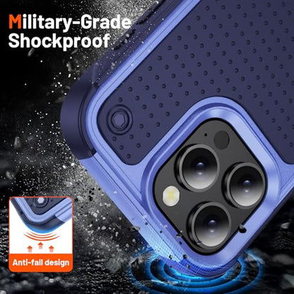 Designed for iPhone 16 Pro Max Case 2 in 1 Gift Militay Grade Drop Protective Rugged Heavy Duty Cover Shockproof Case for iPhone 16 Pro Max Phone Case for Women Men Boy Girl (Purple) - color: Purple