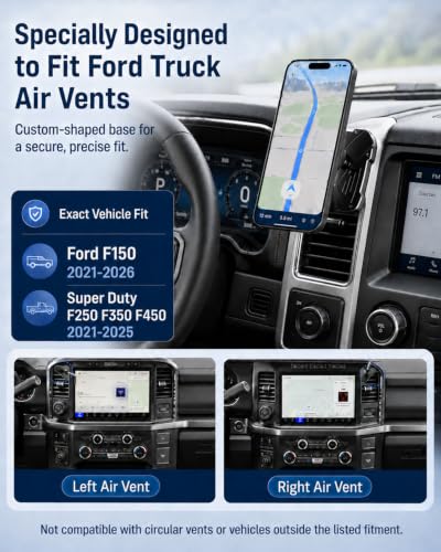 Magnetic Air Vent Phone Holder Compatible with Ford F150 2021-2026