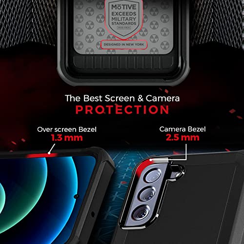 MOTIVE Heavy Duty Case for Samsung Galaxy s22 Plus, Belt Clip | 6.6" | Bunker Series, Military Grade Multi-Layer Protection, PC/TPU Build, Sealed Port Cover, 20 ft Drop tested - size: S22 Plus