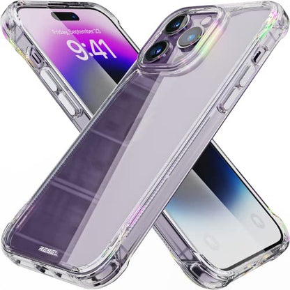 REBEL Case for iPhone 14 Pro Max [Crystal Series Gen-4] Non-Yellowing, Transparent, Anti-Scratch, Protective Shockproof Bumpers, Metal Buttons, 6.7 Inch Phone 2023 (Crystal Clear, No MagSafe) - color: Crystal Clear, No MagSafe, size: iPhone 14 Pro Max