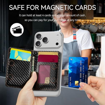 Defencase for Magsafe Wallet Magnetic Card Holder RFID Blocking, NCF-Black - color: Carbon Fiber Black