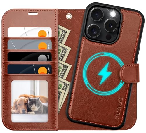 OCASE for iPhone 16 Pro Max Case Detachable Wallet Case with Card Holder, 2 in 1 Pu Leather Flip Folio with RFID Blocking Stand Wrist Strap Shockproof Phone Cover 6.9 Inch 2024, Dark Brown | RFID Blocking with Card Holders, Kickstand Flip PU Leather Phone