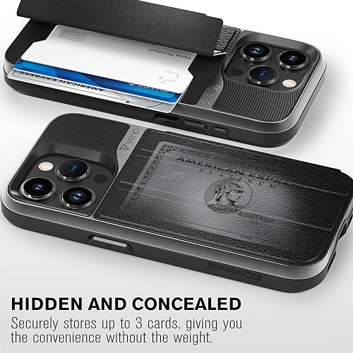 VENA vCommute for iPhone 15 Pro Max Wallet Case, Black | Military-Grade Drop Protection, Premium Leather Magnetic Flap Cover, Hidden Card Holder, RFID Blocking, Multi-Angle Kickstand - color: Classic - Black, size: iPhone 15 Pro Max