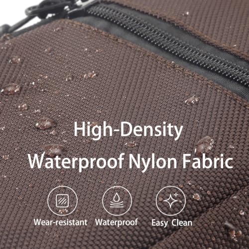 Multi-Functional Cell Phone Belt Holster, Water Repellent Nylon Crossbody Waist Bag Fits 7.2 Inch Phones, 4 Ways Wear Shoulder Hand Wrist Carry Pouch for Outdoor Travel Hiking(Brown) - color: Brown