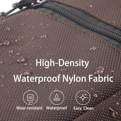 Multi-Functional Cell Phone Belt Holster, Water Repellent Nylon Crossbody Waist Bag Fits 7.2 Inch Phones, 4 Ways Wear Shoulder Hand Wrist Carry Pouch for Outdoor Travel Hiking(Brown) - color: Brown