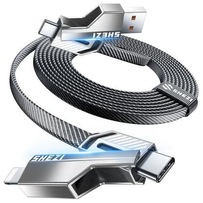 4-in-1 Long USB C Cable 45W 10FT Compatible with Lightning Cable - size: 10FT, style: 45W
