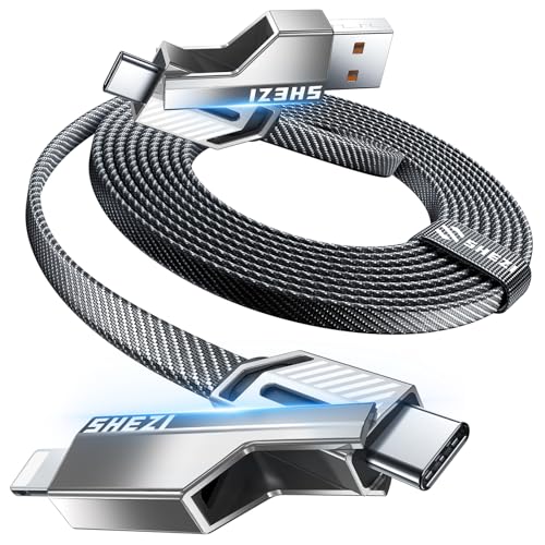 4-in-1 Long USB C Cable 45W 10FT Compatible with Lightning Cable - size: 10FT, style: 45W