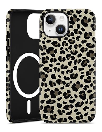 Jusy Magnetic Cheetah Phone Case for iPhone 16 Pro Max,Coffee Leopard | Compatible with MagSafe,Cute Aesthetic Tortoise Shell Design,TPU and PC Protective Shockproof Cover - color: Coffee Leopard