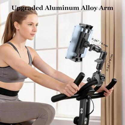 OHLPRO Tablet Mic Stand Holder for iPad, Aluminum Alloy Arm Treadmill Handlebar Clamp Mount, 1" Ball Head for Spin Bike Microphone Peloton Stroller, 5-13" iPad Pro Galaxy Tab and Phone - size: 7" Arm