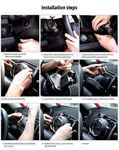 Union Jack Gray/Black Rotatable Foldable Union Jack Smart Phone Holder Clip Fold Mount Bracket for Mini Cooper 2nd Gen (R55 R56 R60 R61 Only)
