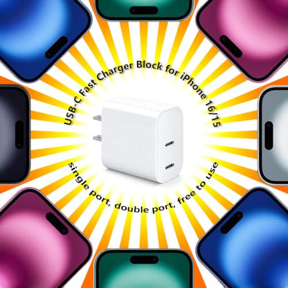 Dual USB C Charger Block for Apple Watch 11 10 iWatch iPhone iPad AirPods - color: White, size: 2-C 20W x1