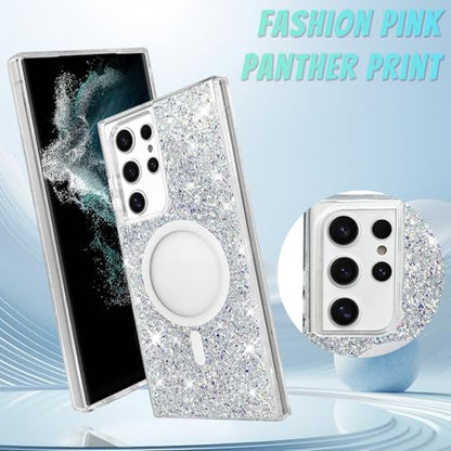 Bonoma for Samsung Galaxy S22 Ultra Case Sparkly Glitter Bling Back -Crystal - color: Glitter Crystal, size: Samsung Galaxy S22 Ultra