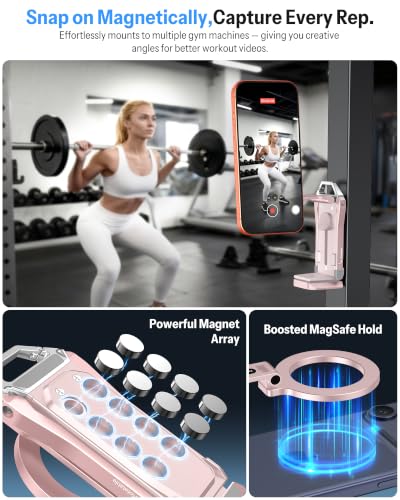 OMOTON TP02-Pro Magnetic Phone Holder for Vlogging, Content Creator Essentials with 1/4" Screw, Arca (7-Pink) - color: 7-Pink