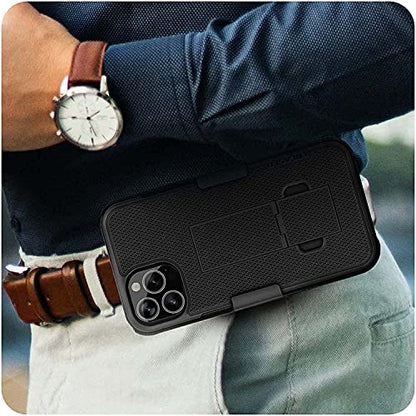 Encased DuraClip Designed for iPhone 13 PRO MAX Belt Clip Case (2021) Slim Phone Cover with Holster (Black) - size: iPhone 13 Pro Max