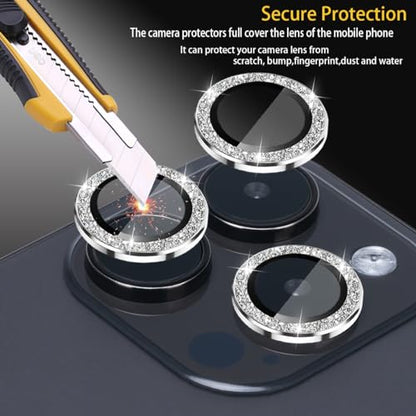 Camera Lens Protector for iPhone 14 Pro/14 Pro Max, Glitter Silver - color: Glitter Silver