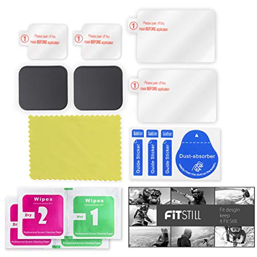 FiTSTILL Screen Protector [6 PCS] for Go Pro Hero 7(Only Black)/Hero HD(2018)/Hero 5/Hero 6, Ultra Clear Tempered Glass Screen Protector + Lens Protector + Lens Cap Cover Accessories - size: For Go Pro hero 7/6/5(Only Black)