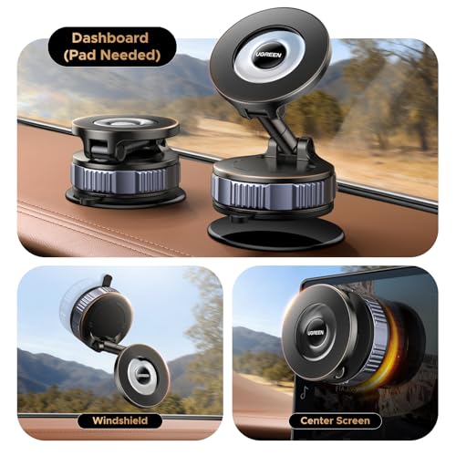 UGREEN Magsafe Car Phone Mount, 80LB Vacuum Suction Phone Holder