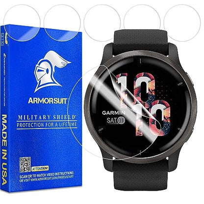 ArmorSuit 6 Pack for Garmin Venu 2 / Venu 2 Plus Screen Protector MilitaryShield HD Clear TPU Film - Made in USA - size: Venu 2 (45mm)