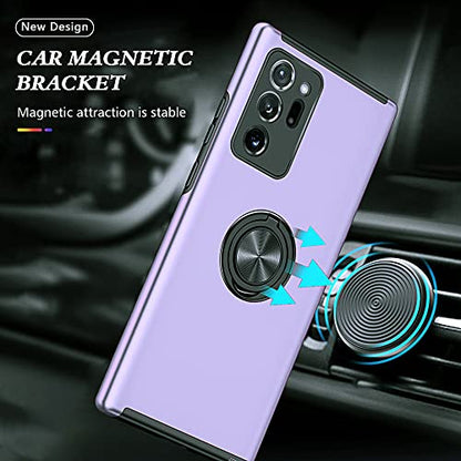 for Note 20 Ultra Case, Samsung Galaxy Note 20 Ultra Case with Self Healing Flexible TPU Screen Protective [2 Pack], Military Grade Invisible Kickstand Case for Samsung Note 20 Ultra 5G-Purple - color: YX- Purple
