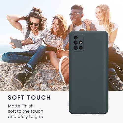 kwmobile Case Compatible with Samsung Galaxy A51 Case - Protective Slim TPU Phone Cover - Soft Matte Finish - Dark Slate - color: Dark Slate, size: Galaxy A51