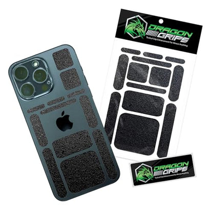 Dragon Grips 13pc Rubber Grip Tape, Non-Slip Adhesive Phone Grip Stickers - color: Black, size: 1 pack