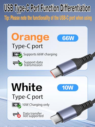 YACSEJAO 66W 90 Degree USB A to Multi USB C Spring Charging Cable, 6FT - style: USB A to 3 USB Type-C