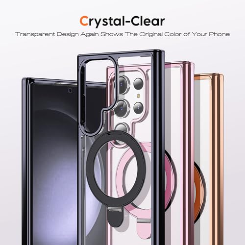 Clear Case for Samsung Galaxy S23 Ultra with Stand 6.8",Black - color: Black, size: Samsung Galaxy S23 Ultra