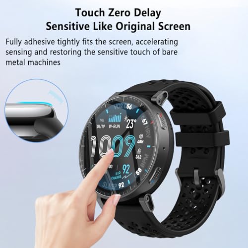 Aiziki（6 Pack Compatible for Amazfit Active Max Smart Watch Screen Protector, Full Coverag, HD Clear Easy Install, Bubble Free for Amazfit Active Max Smart Watch Screen Protector - size: RM6-Amazfit Active Max Smart Watch-US