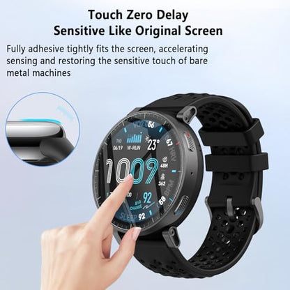 Aiziki（6 Pack Compatible for Amazfit Active Max Smart Watch Screen Protector, Full Coverag, HD Clear Easy Install, Bubble Free for Amazfit Active Max Smart Watch Screen Protector - size: RM6-Amazfit Active Max Smart Watch-US
